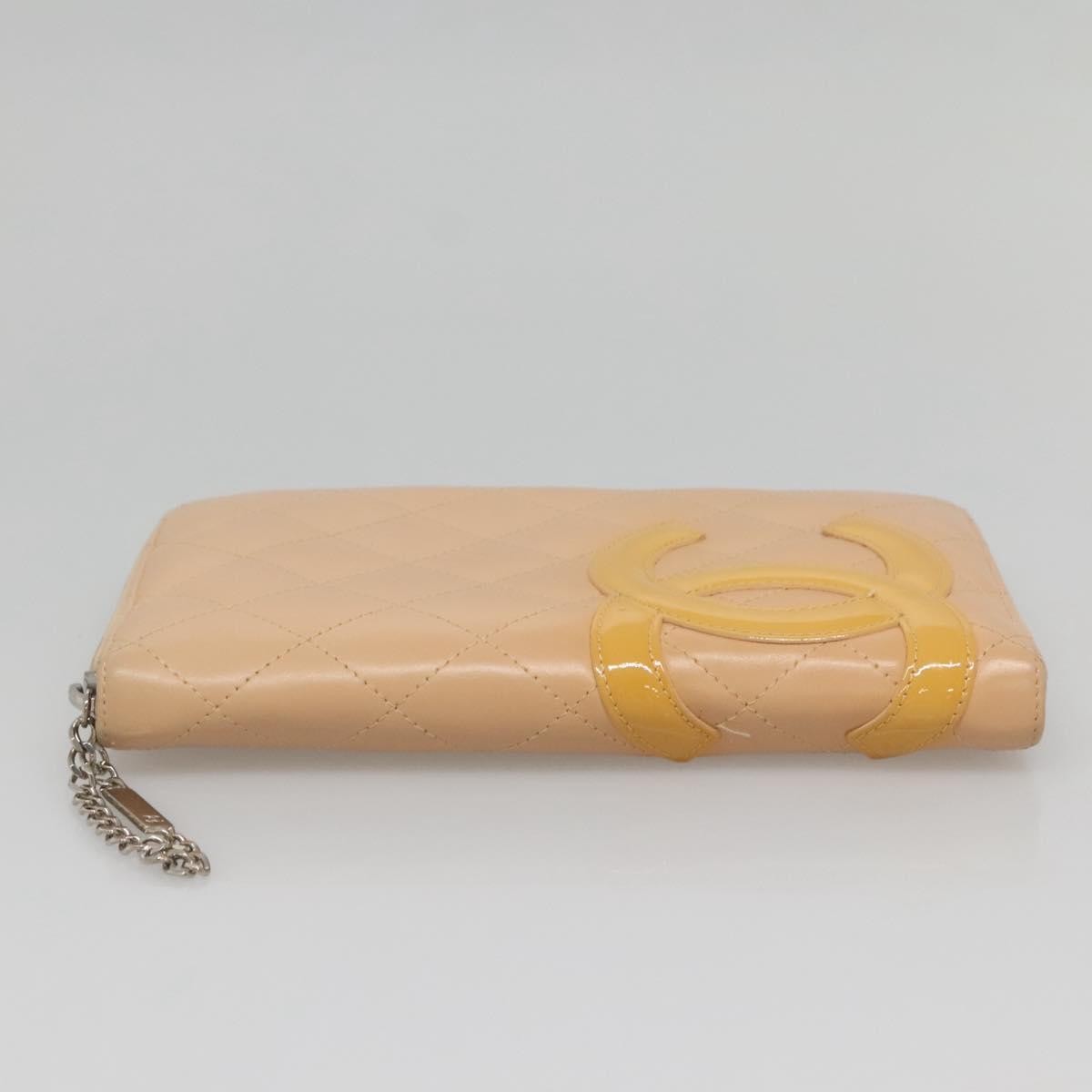 Chanel Cambon Zip Around Organizer Wallet Quilted Lambskin, ORANGE, LEATHER, Wallets