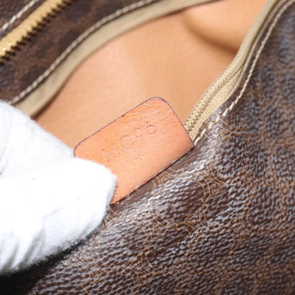 Celine Vintage Macadam Handbag Leather, BROWN, LEATHER, Handbag