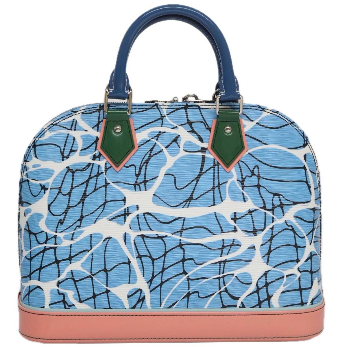 Louis Vuitton Alma Handbag Limited Edition Print Epi Leather, Blue, Leather, Handbag