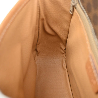 Celine Vintage Macadam Shoulder Bag Canvas and Leather, Brown, PVC, Shoulder Bag