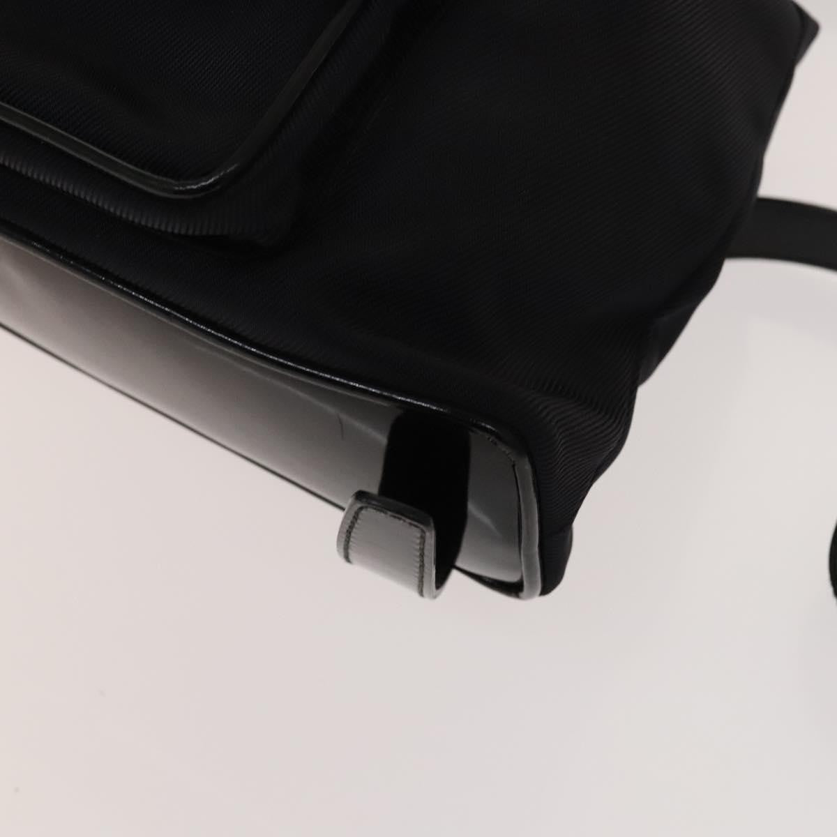 Gucci Vintage Bamboo Backpack Canvas and Leather, BLACK, CANVAS, Backpack