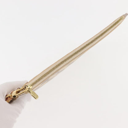 Louis Vuitton Neverfull Pochette Damier, WHITE, CANVAS, Clutche & pouche