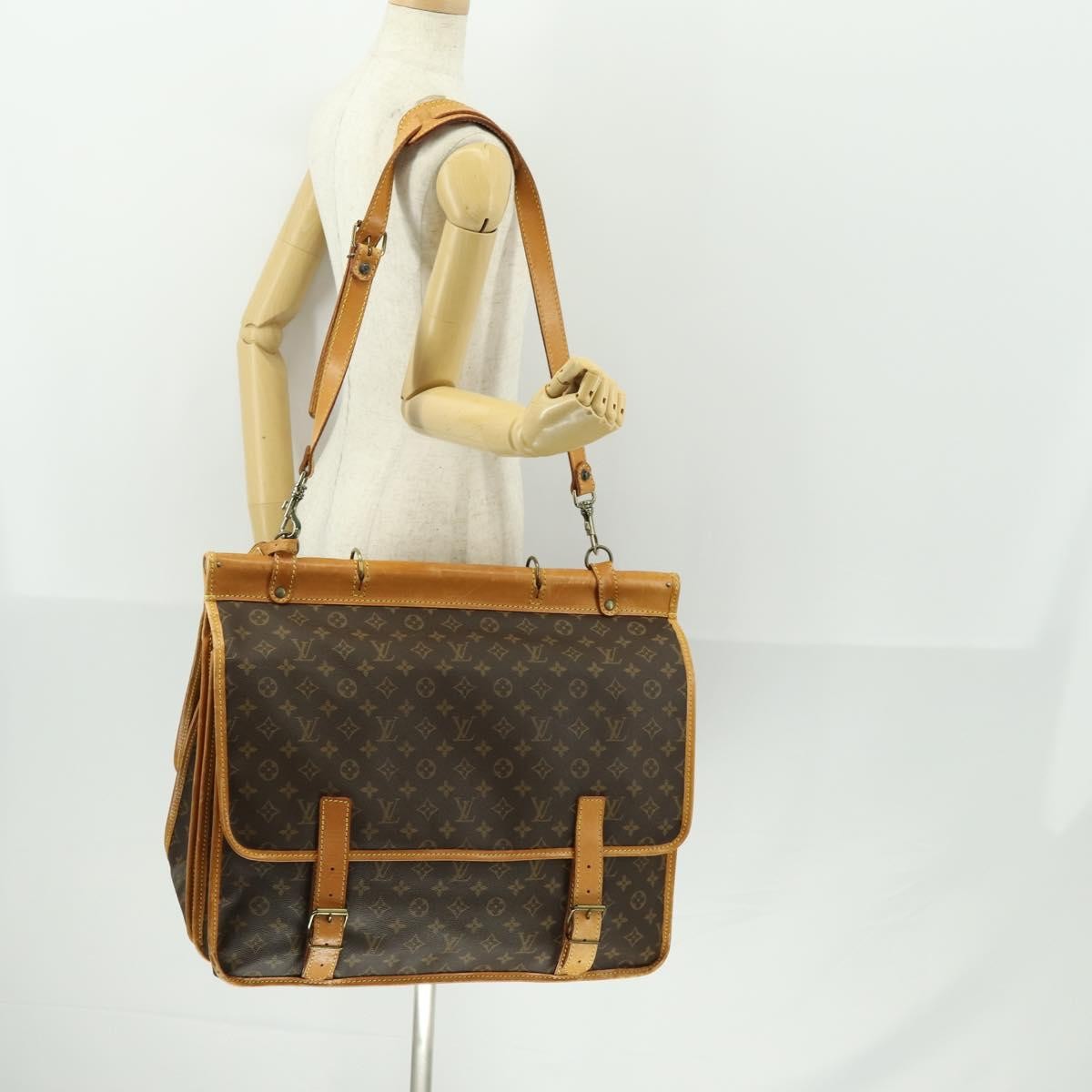Louis Vuitton Sac Chasse Hunting Bag Monogram Canvas, BROWN, CANVAS, Travel bag