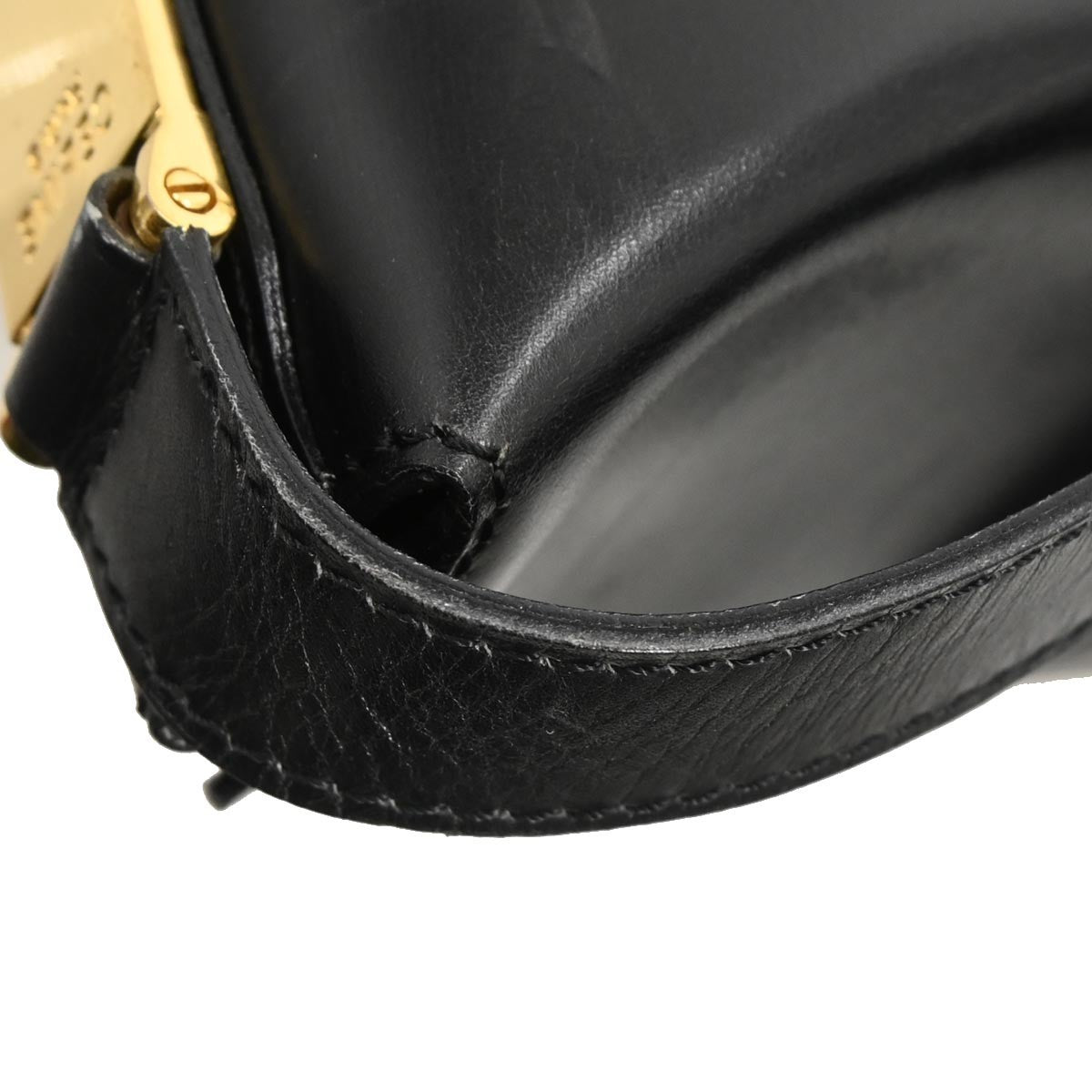 Celine Vintage Shoulder Bag Leather, BLACK, LEATHER, Shoulder bag