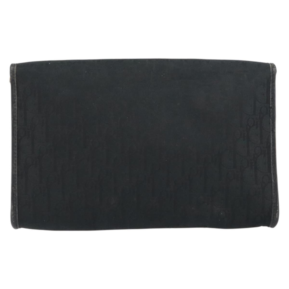 Christian Dior Vintage Chain Flap Shoulder Bag Diorissimo Canvas, BLACK, CANVAS, Shoulder bag