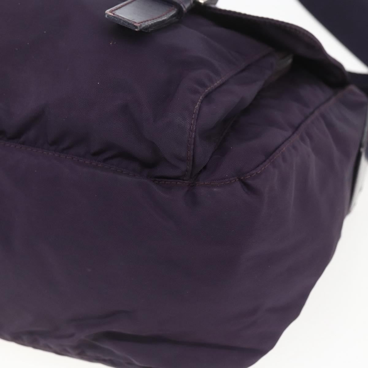 Prada Double Buckle Flap Messenger Bag Tessuto, PURPLE, NYLON, Shoulder bag