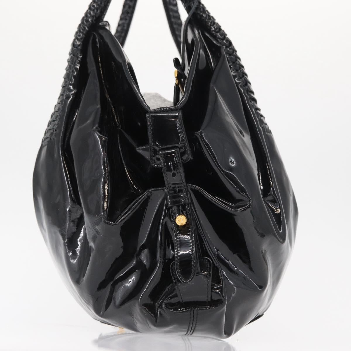 Salvatore Ferragamo Gancini Tote Patent leather, BLACK, PATENT_LEATHER, Tote bag