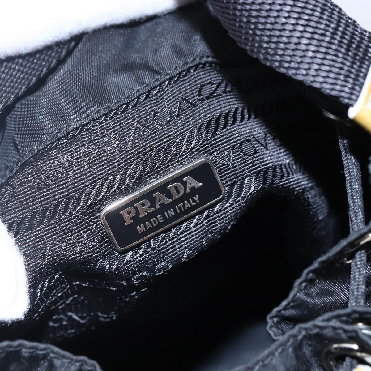 Prada Duet Drawstring Bucket Bag Tessuto, Black, Nylon, Handbag