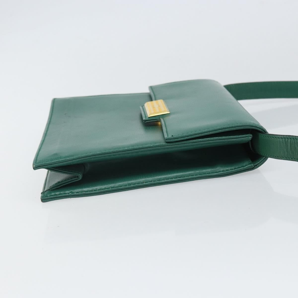Christian Dior Vintage Shoulder Bag Leather, GREEN, LEATHER, Shoulder bag