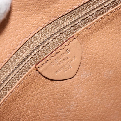 Celine Vintage Macadam Shoulder Bag Canvas and Leather, Brown, Canvas, Shoulder Bag