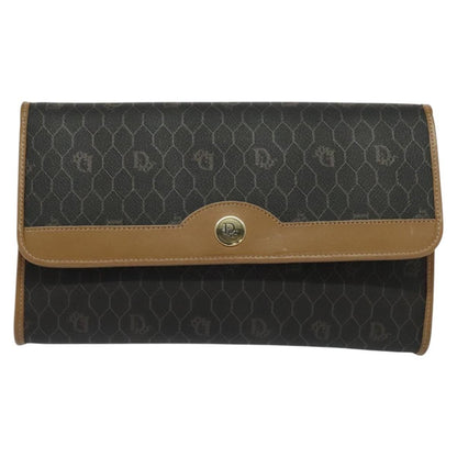 Christian Dior Vintage Honeycomb chain Canvas, BLACK, CANVAS, Handbag