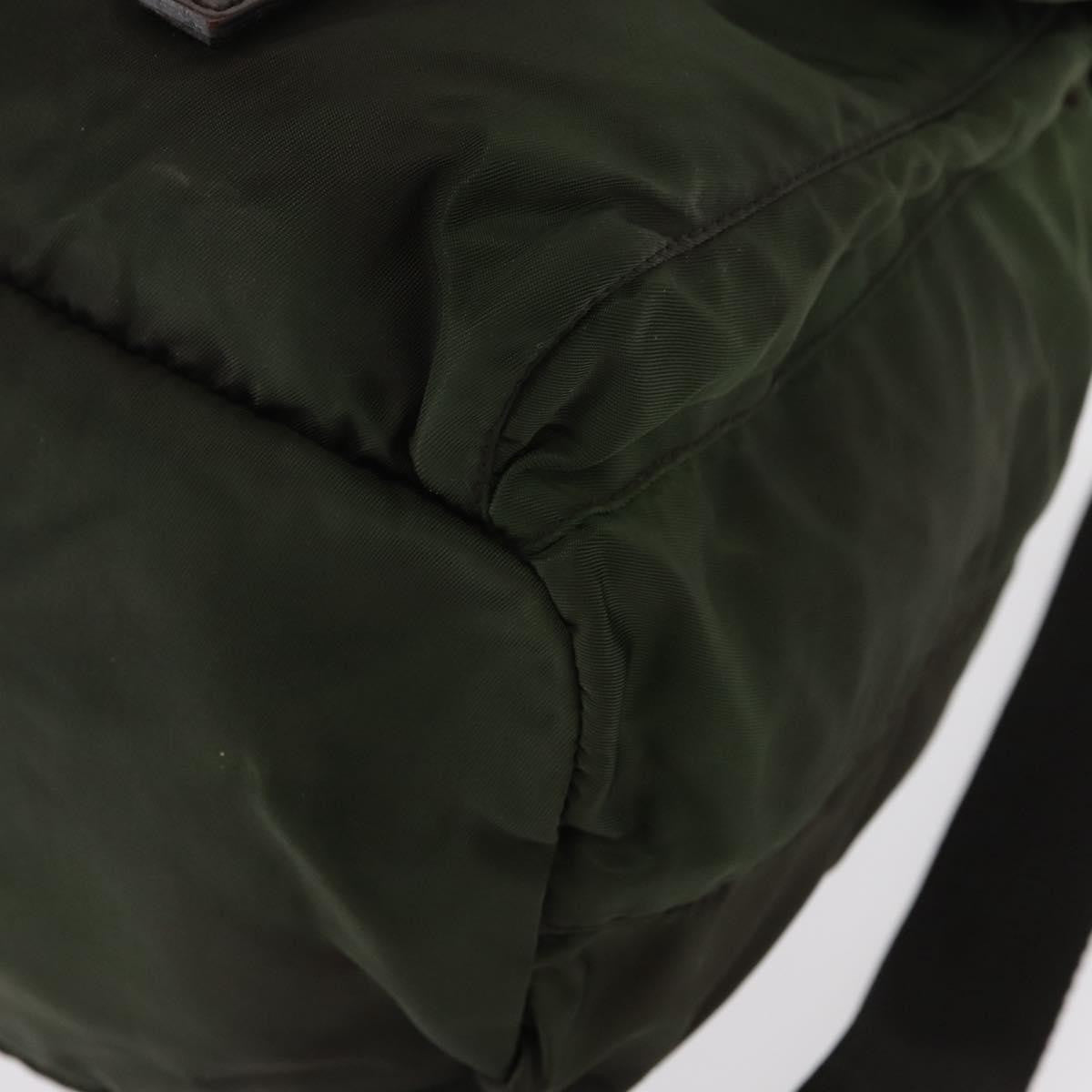 Prada Double Front Pocket Backpack Tessuto, Khaki, Nylon, Backpack