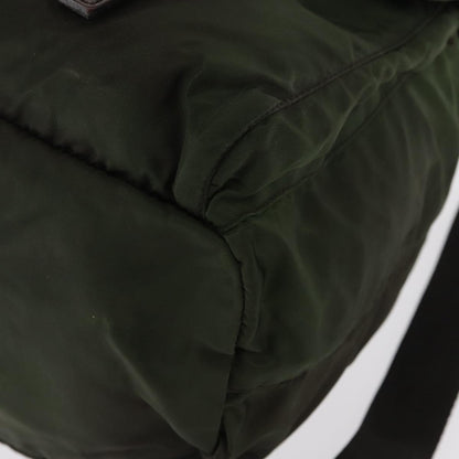 Prada Double Front Pocket Backpack Tessuto, Khaki, Nylon, Backpack