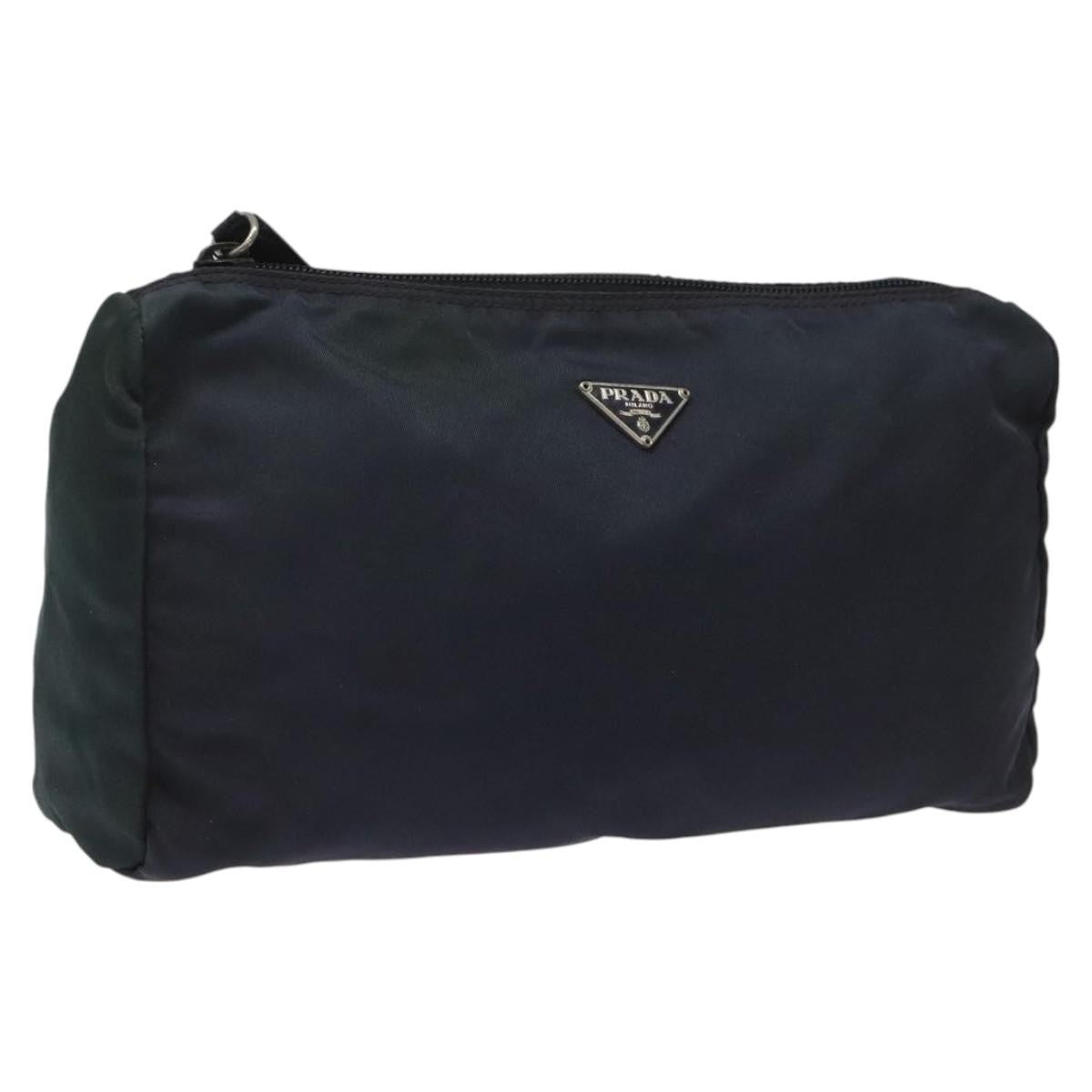 Prada Vintage Pouch Tessuto, Navy, Nylon, Clutch