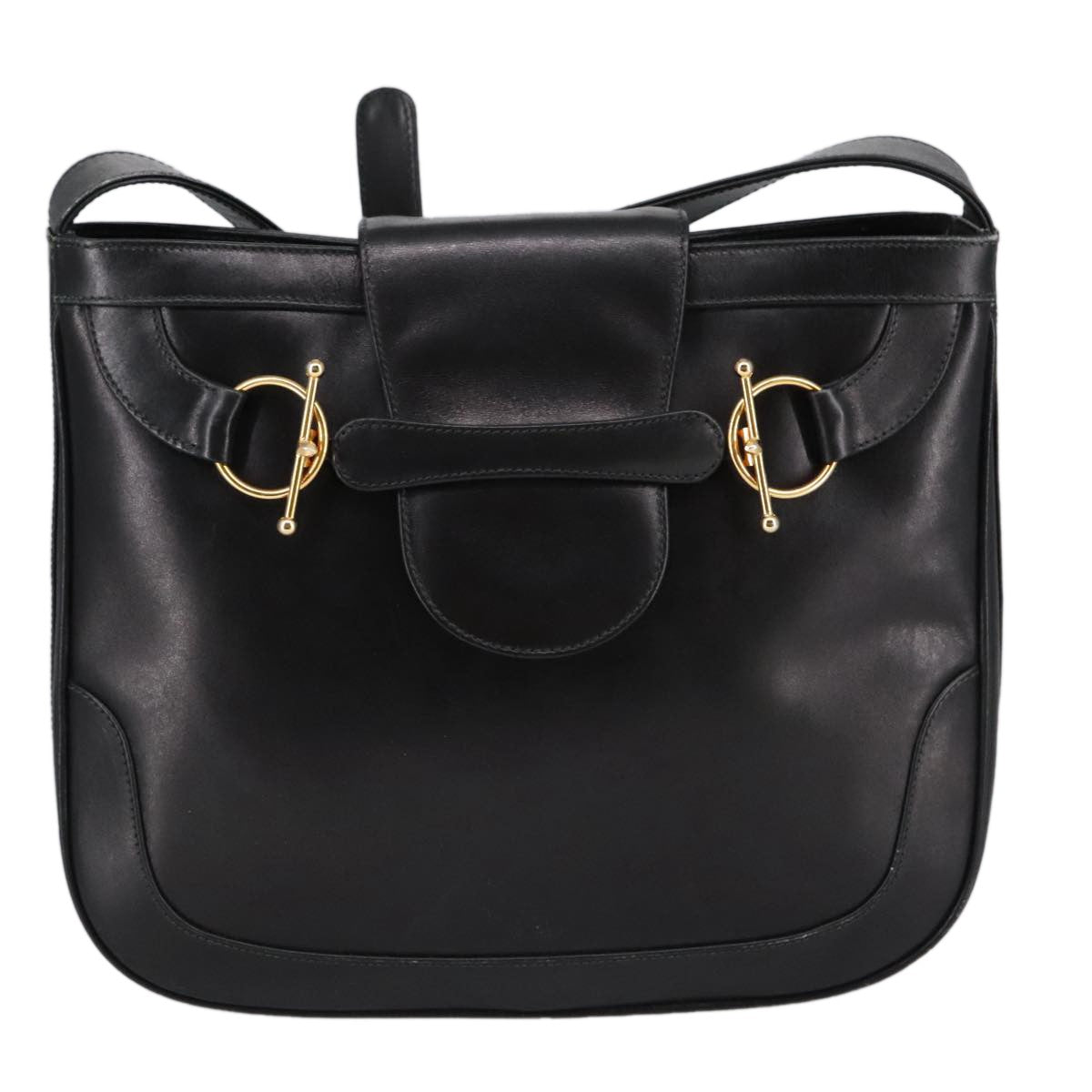 Gucci Vintage Shoulder Bag Leather, BLACK, LEATHER, Shoulder bag