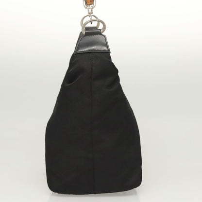 Gucci Vintage Bamboo Hobo Nylon, BLACK, NYLON, Handbag