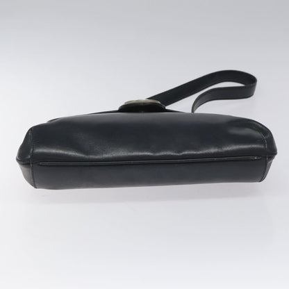 Gucci Vintage Shoulder Bag Leather, NAVY, LEATHER, Shoulder bag
