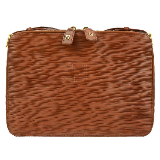 Fendi Vintage Shoulder Bag Leather, Brown, Leather, Shoulder Bag