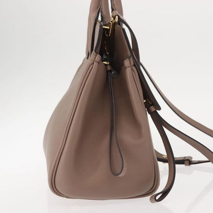 Salvatore Ferragamo Studio Satchel Leather, BEIGE, LEATHER, Handbag