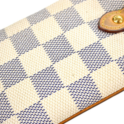 Louis Vuitton Étui Téléphone Damier Azur, WHITE, CANVAS, Wallets
