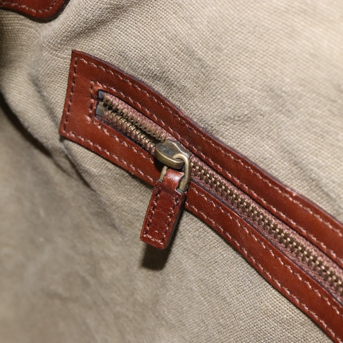 Gucci Vintage Bamboo Hobo Canvas, BEIGE, CANVAS, Handbag