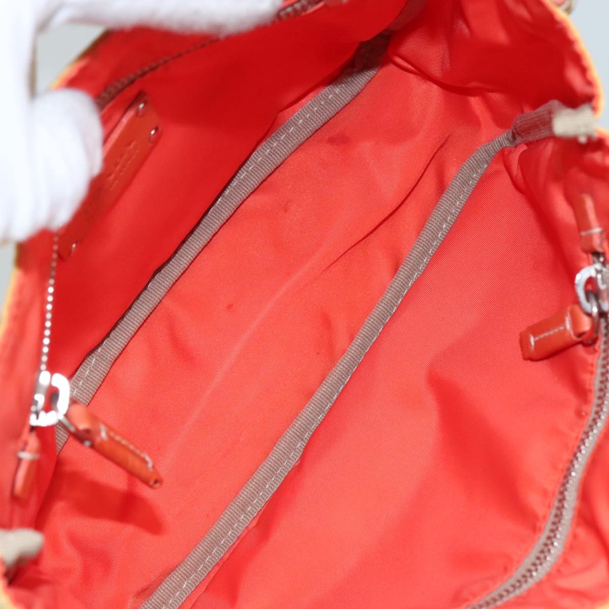 Prada Vintage Handbag Tessuto, YELLOW, NYLON, Handbag
