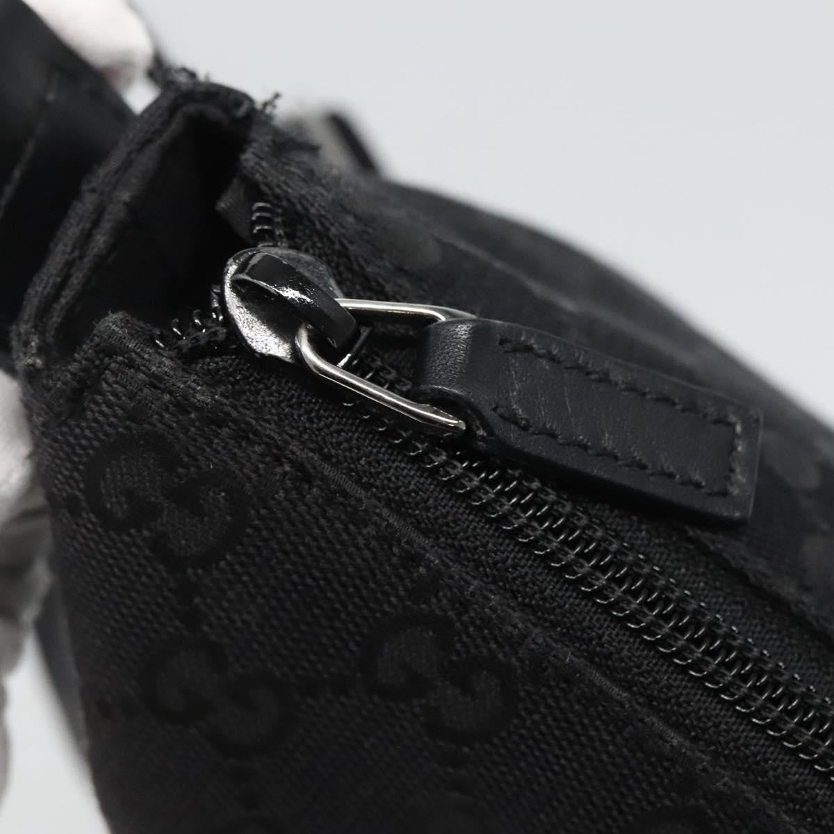 Gucci Zip Messenger Bag GG Canvas with Perforated Leather, BLACK, CANVAS, Shoulder bag