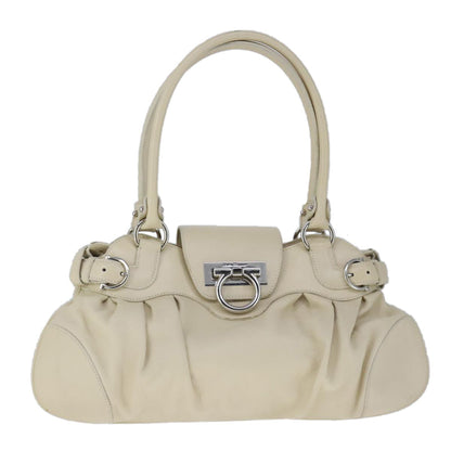 Salvatore Ferragamo Marisa Satchel Leather, BEIGE, LEATHER, Handbag