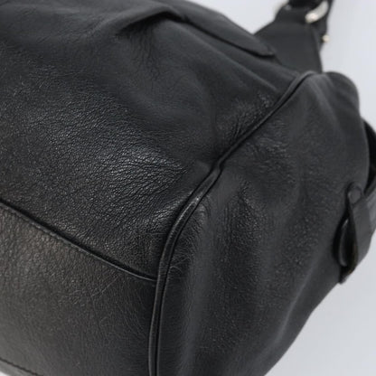 Salvatore Ferragamo Gancini handbag Leather, Black, Leather, Handbag