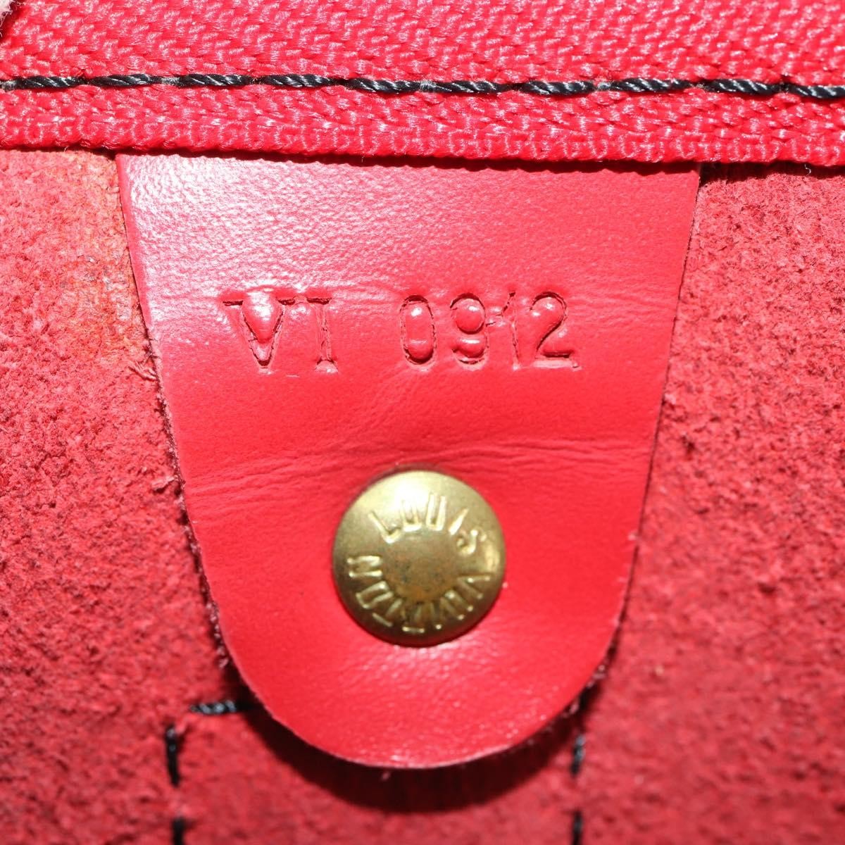 Louis Vuitton Keepall Bag Epi Leather, RED, LEATHER, Travel bag