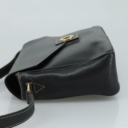 Celine Circle logo Leather, BLACK, LEATHER, Shoulder bag