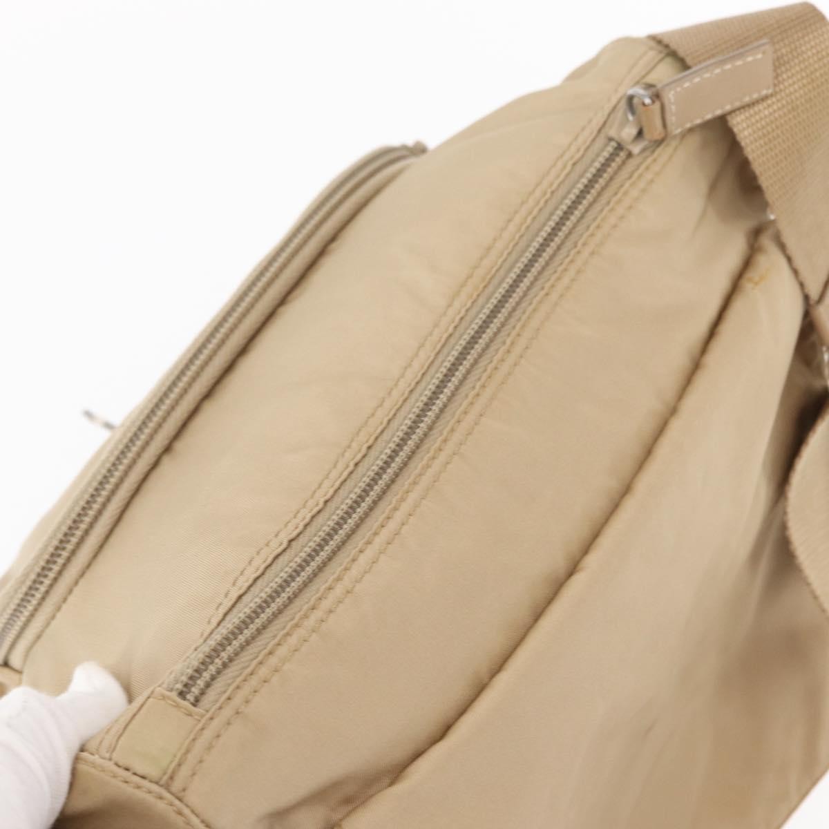 Prada Buckle Messenger Bag Tessuto, Beige, Nylon, Shoulder Bag