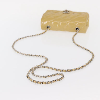 Chanel Vintage Classic Single Flap Bag Quilted Patent, YELLOW, PATENT_LEATHER, Shoulder bag