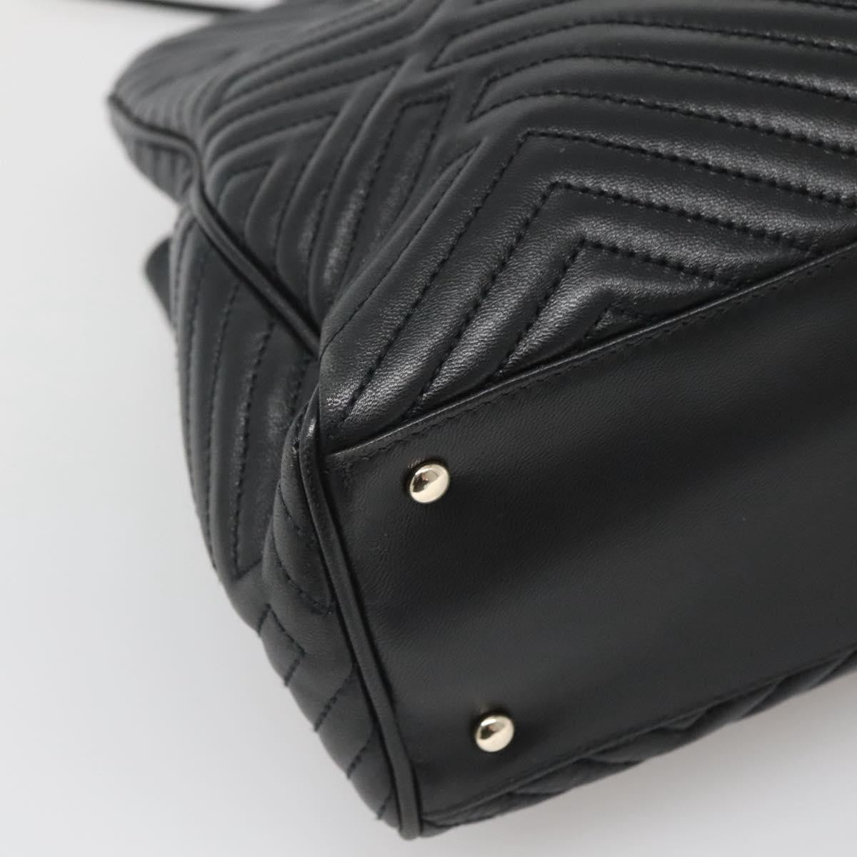Bally Vintage Handbag Quilted Leather, BLACK, LEATHER, Handbag