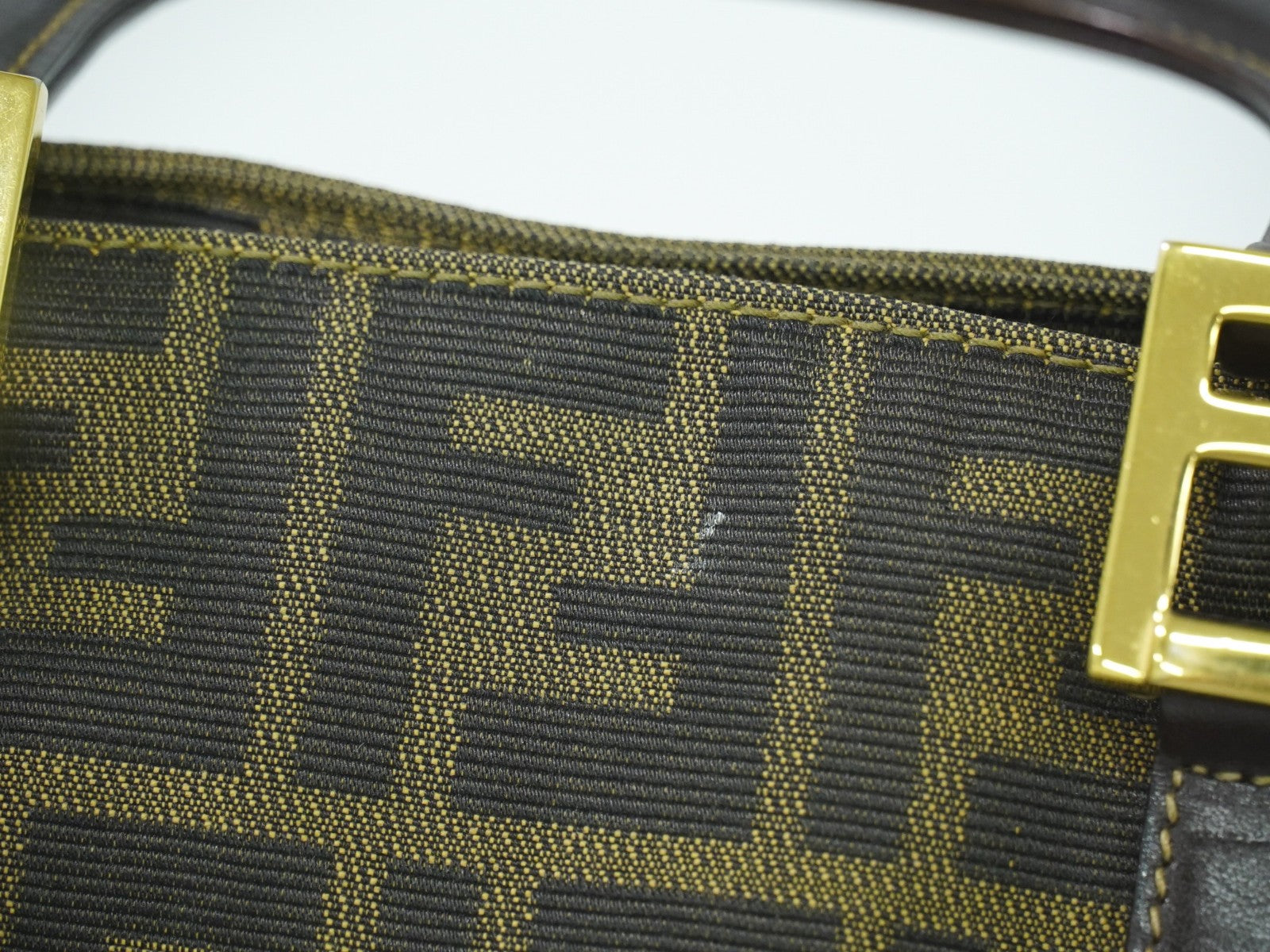 Fendi Vintage Zucca Handbag Zucca, BROWN, CANVAS, Handbag