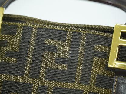 Fendi Vintage Zucca Handbag Zucca, BROWN, CANVAS, Handbag