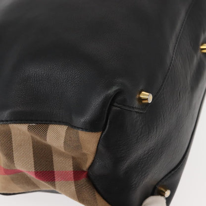 Burberry Banner Tote Leather, BLACK, LEATHER, Tote bag