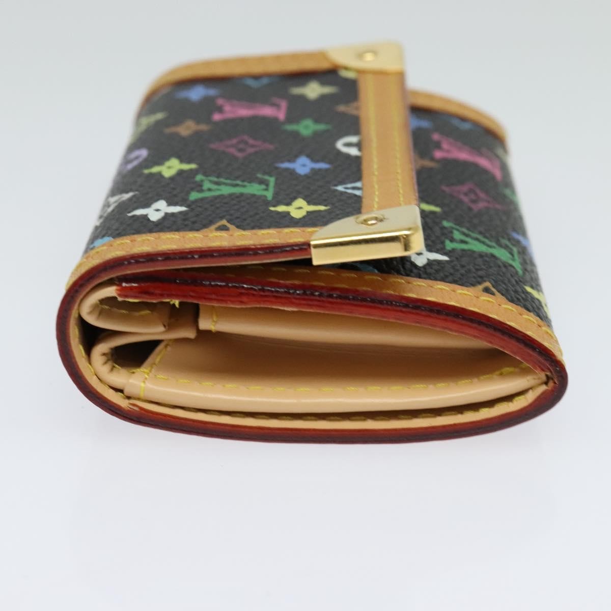 Louis Vuitton Porte-Monnaie Plat Coin Purse Monogram Multicolor, BLACK, CANVAS, Wallets