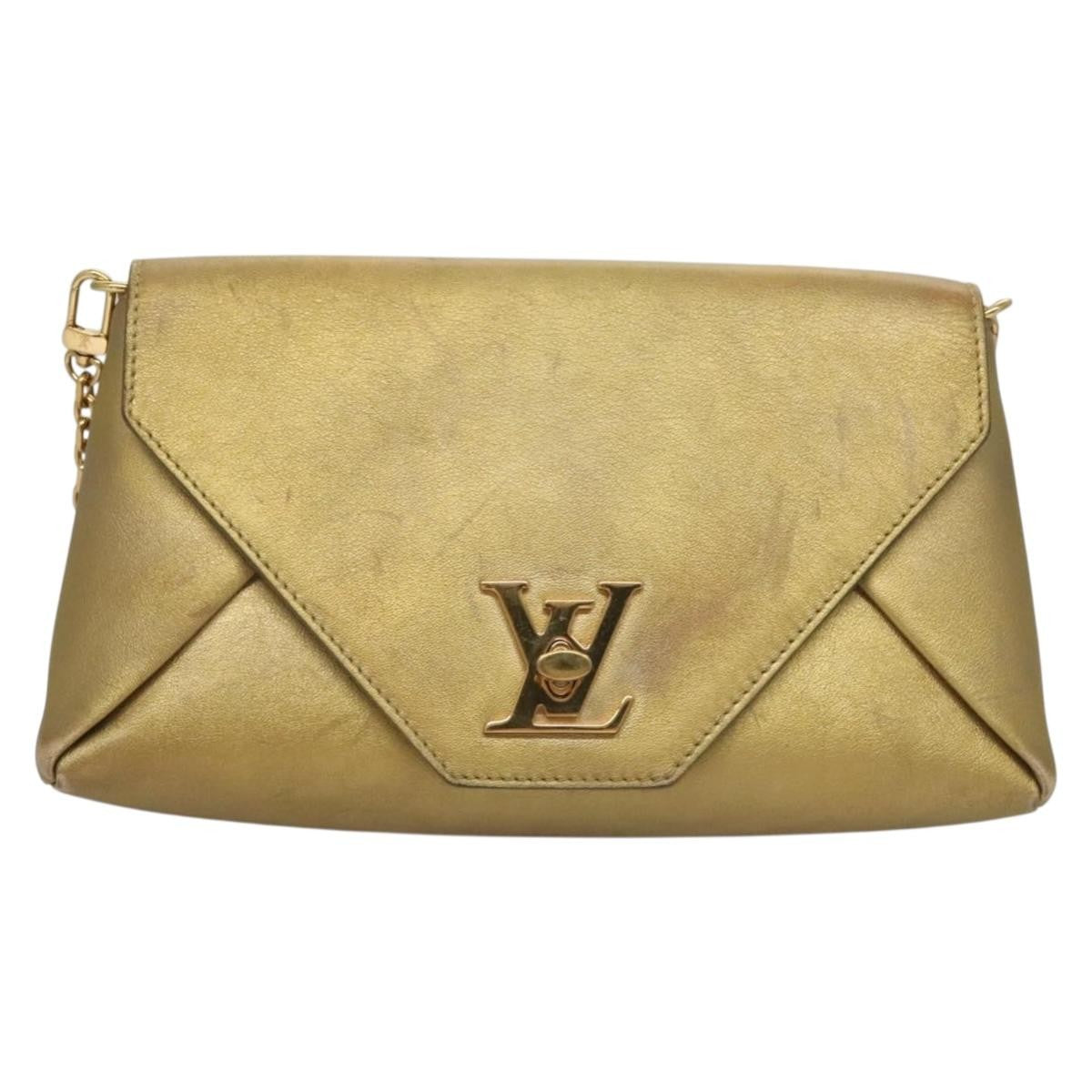 Louis Vuitton Love Note Chain Clutch Leather, GOLD, LEATHER, Clutche & pouche