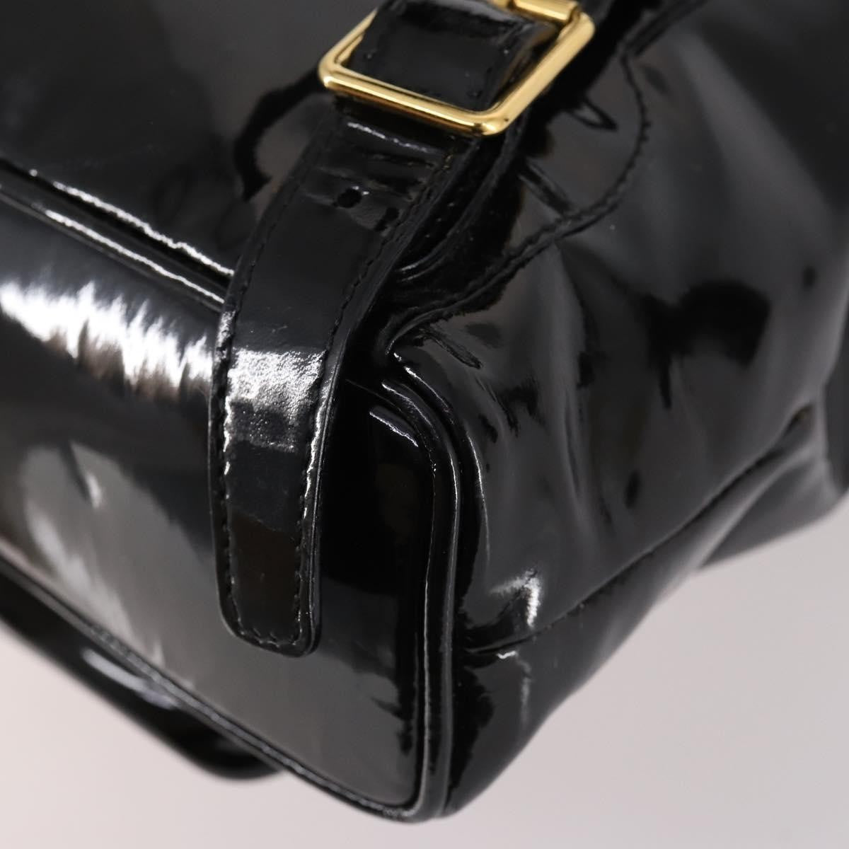 Gucci Vintage Bamboo Backpack Patent, BLACK, PATENT_LEATHER, Backpack