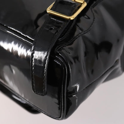 Gucci Vintage Bamboo Backpack Patent, BLACK, PATENT_LEATHER, Backpack