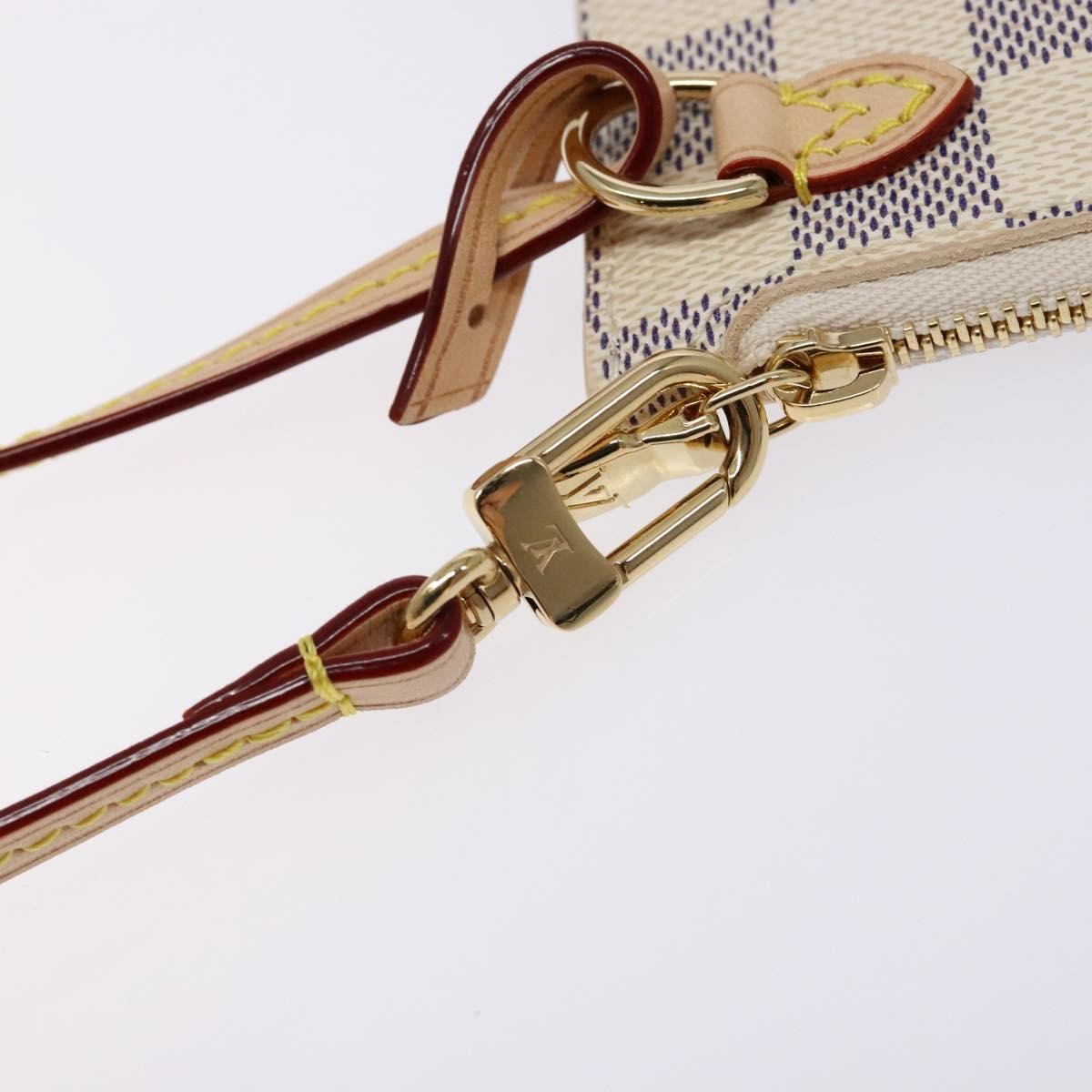 Louis Vuitton Neverfull Pochette Damier, WHITE, CANVAS, Tote bag