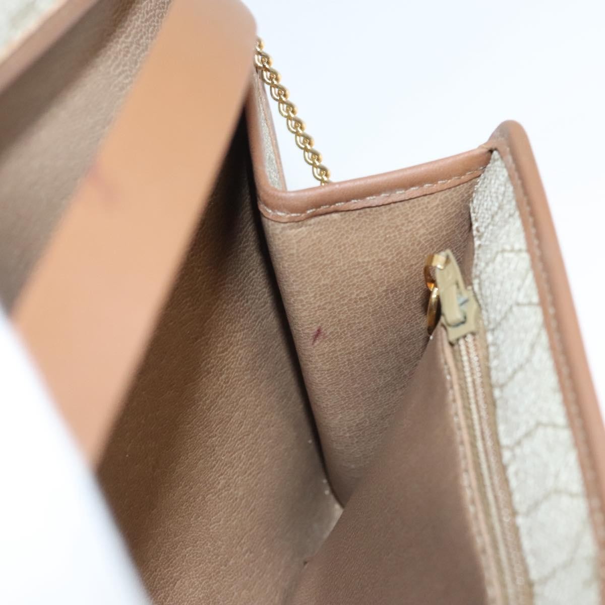 Christian Dior Vintage Honeycomb chain Canvas, BEIGE, CANVAS, Shoulder bag