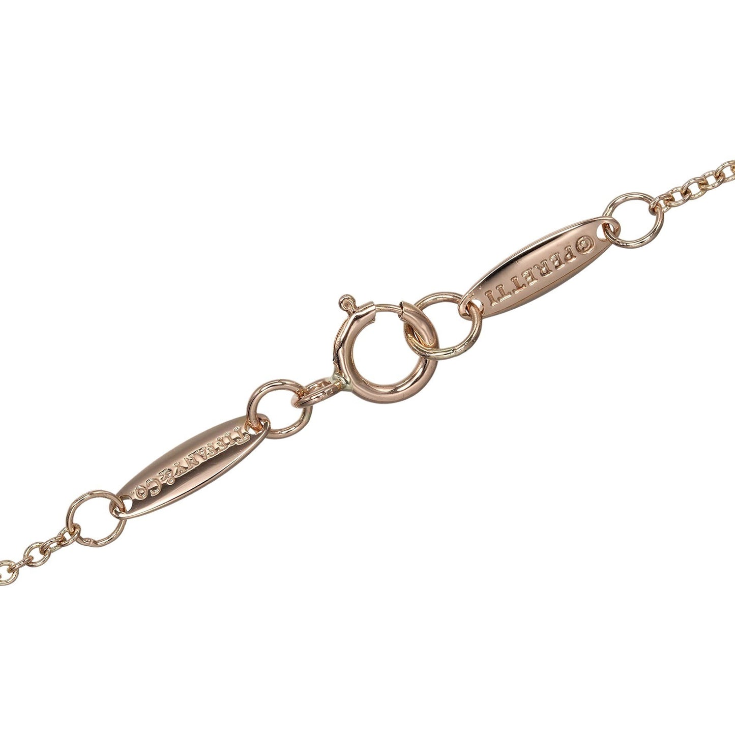 Tiffany & Co. By the yard pair shape necklace 18K Pink Gold with Diamond, GOLD, PINK_GOLD, Necklace