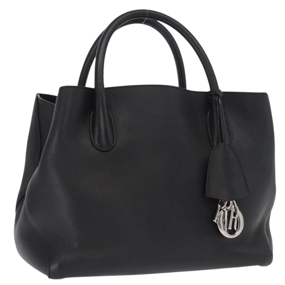 Christian Dior Open Bar Bag Leather, BLACK, LEATHER, Handbag