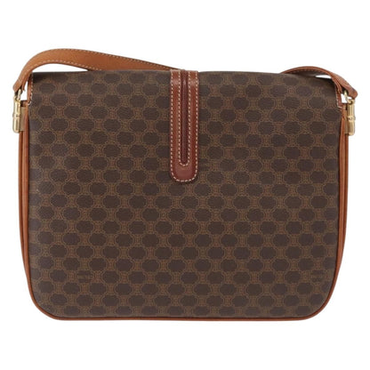 Celine Vintage Macadam Shoulder Bag Canvas, BROWN, CANVAS, Shoulder bag