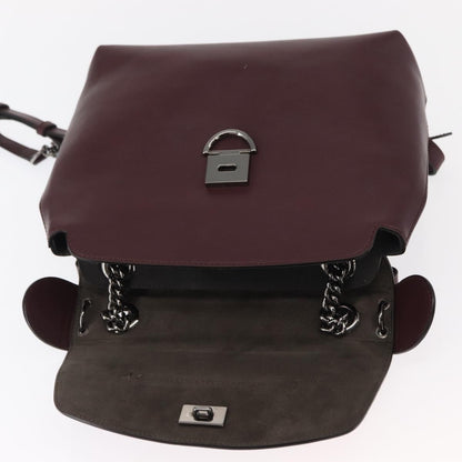 Fendi Back to School Backpack Leather, BURGUNDY, LEATHER, Backpack