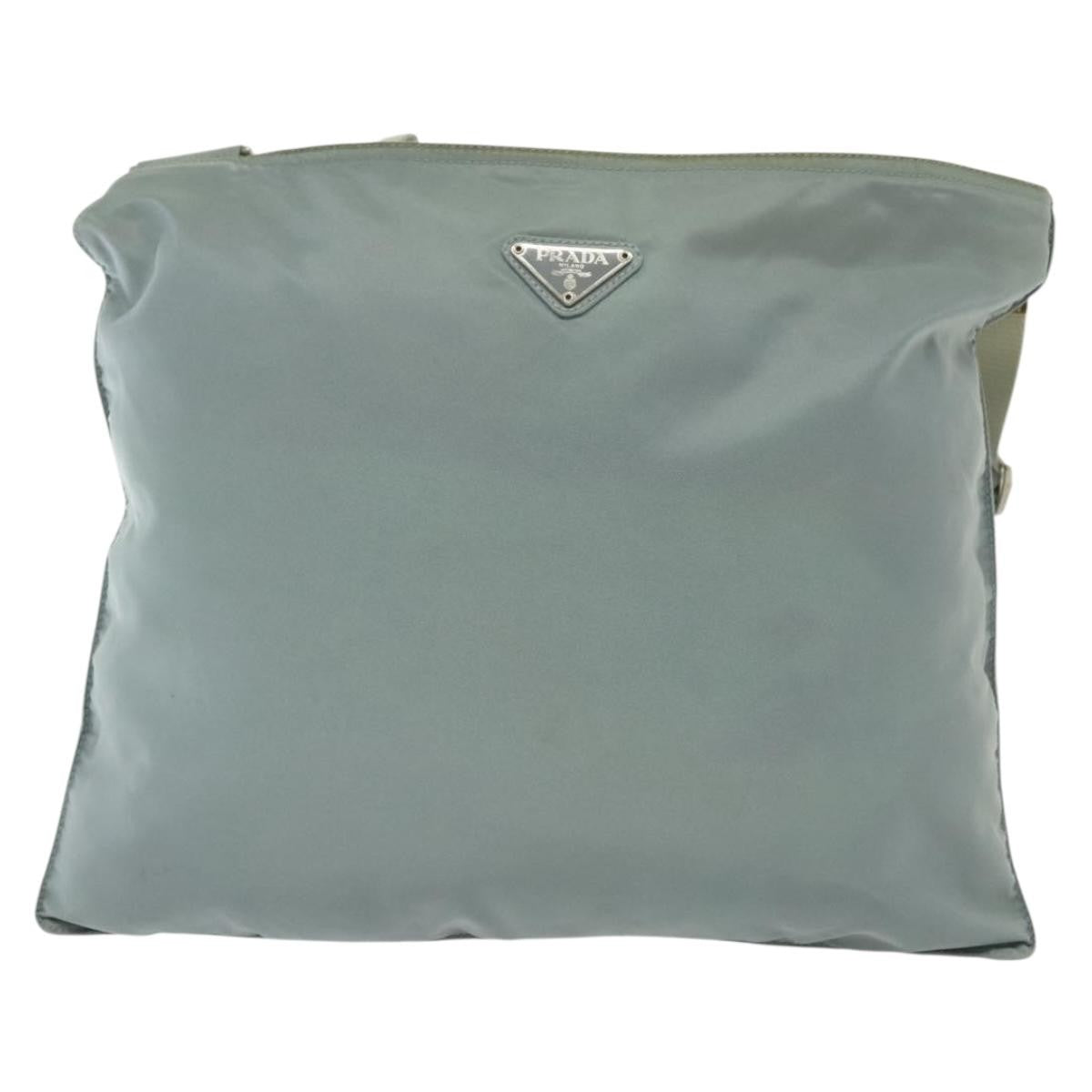 Prada Flat Messenger Bag Tessuto, Blue, Nylon, Shoulder Bag