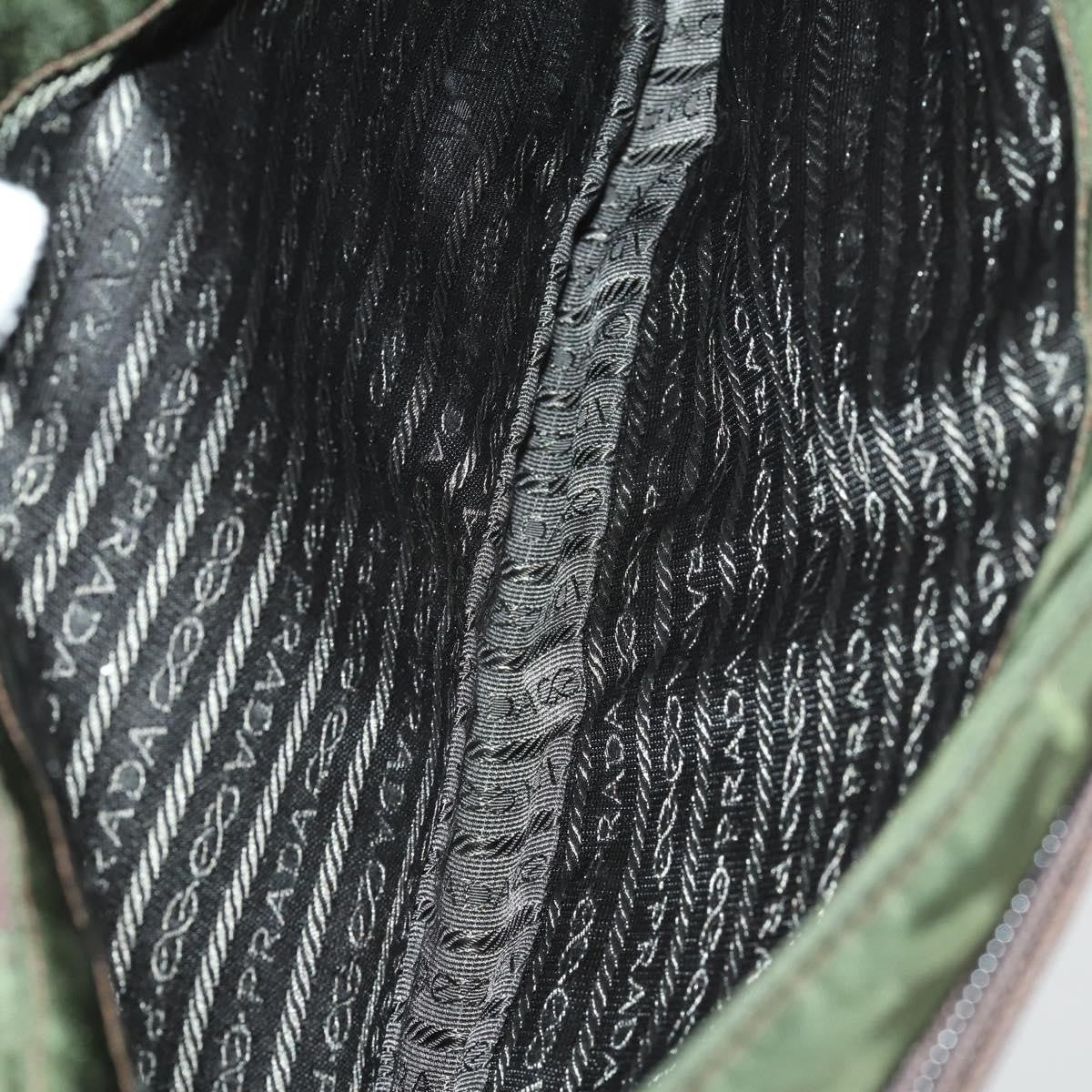 Prada Vintage Shoulder Bag Nylon and Leather, GREEN, NYLON, Shoulder bag