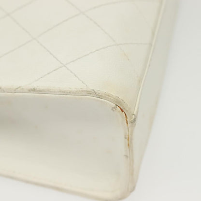 Chanel CC Shoulder Bag Quilted Caviar, WHITE, LEATHER, Shoulder bag